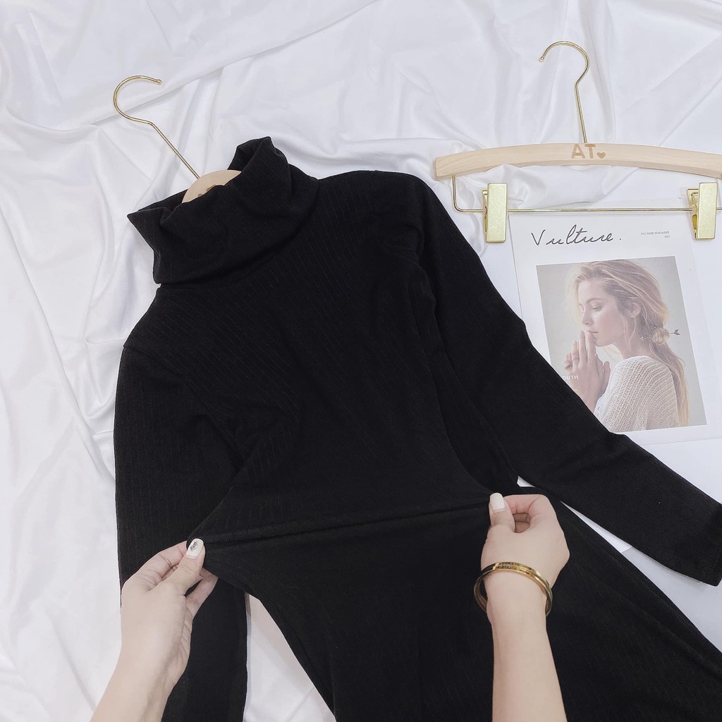 Váy len cổ lọ dáng dài , form suông ,tay ôm ♥ Đầm len cổ cao form suông , dài tay basic nữ HOT | BigBuy360 - bigbuy360.vn