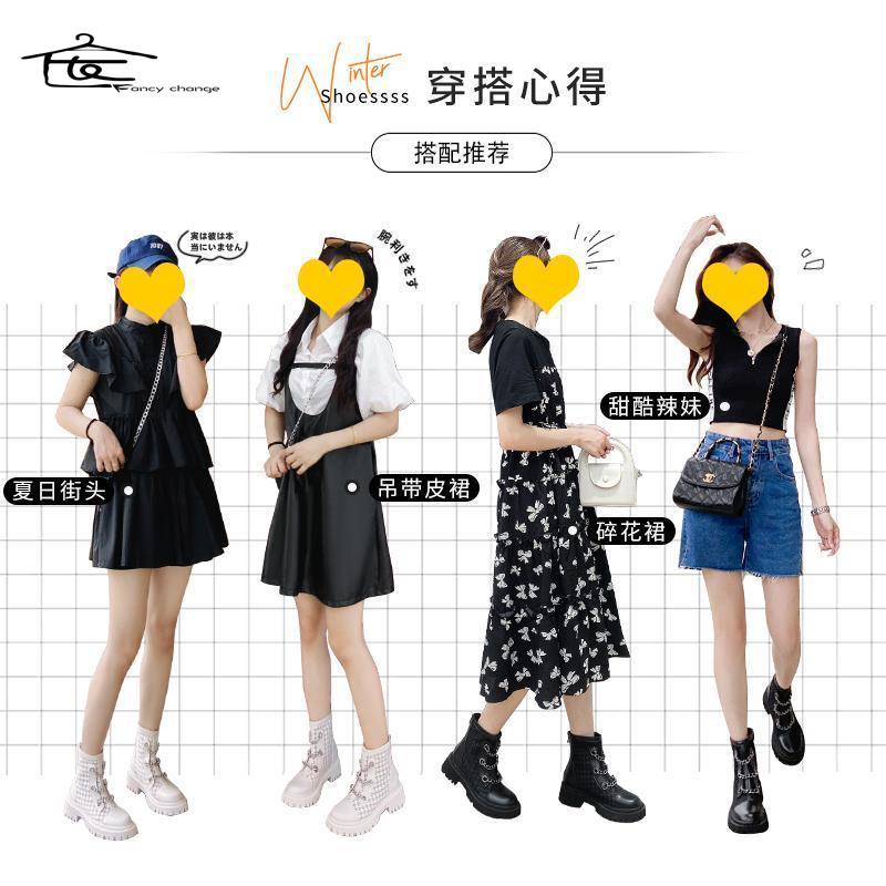 Giày Bốt Martin Da Mềm Mỏng Phối Lưới Thoáng Khí Thời Trang Mùa Hè Cho Nữ 2022