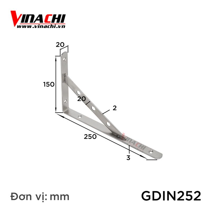 GIÁ ĐỠ INOX - Ke Góc Chữ L Inox, 1 Cặp Ke Góc Chịu Lực Tối Đa 80kg