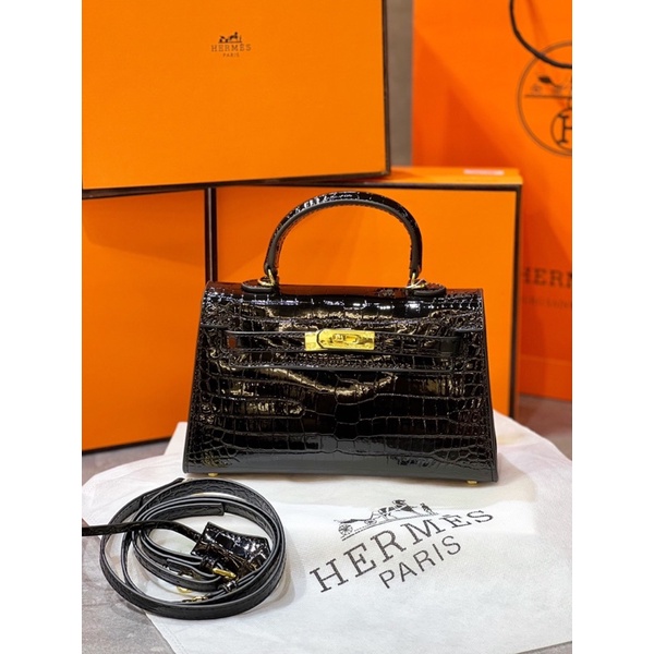 Túi xách Hơmet size 22 da rắn bóng bảng màu mới