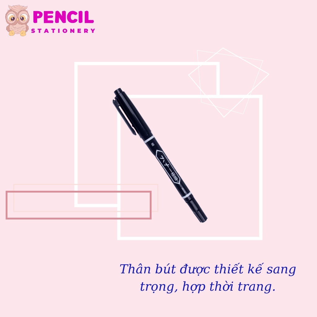 Bút Lông Dầu ZEBIFA, Bút Dạ Kính 2 Đầu Viết Không Xóa Được Nhiều Màu Xanh Đỏ Đen Cho Học Sinh Văn Phòng