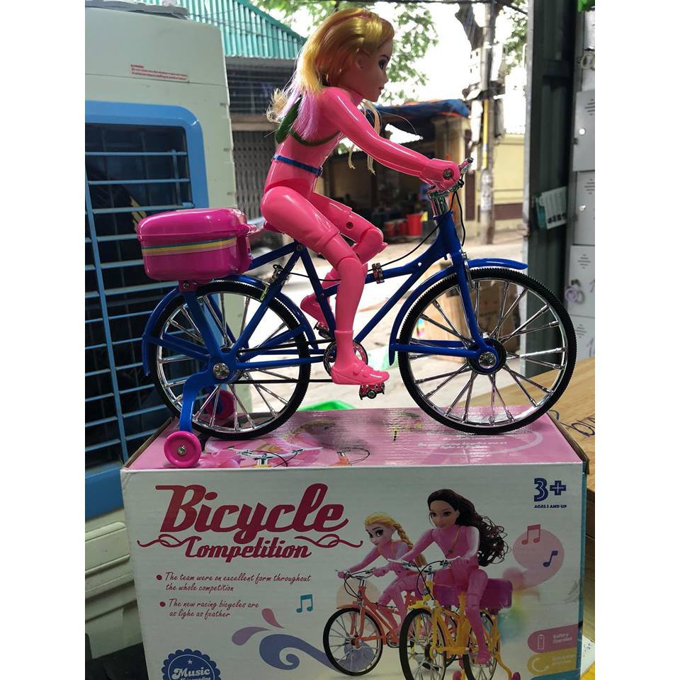 Bộ Đồ chơi búp bê đi xe đạp có nhạc cho bé gái