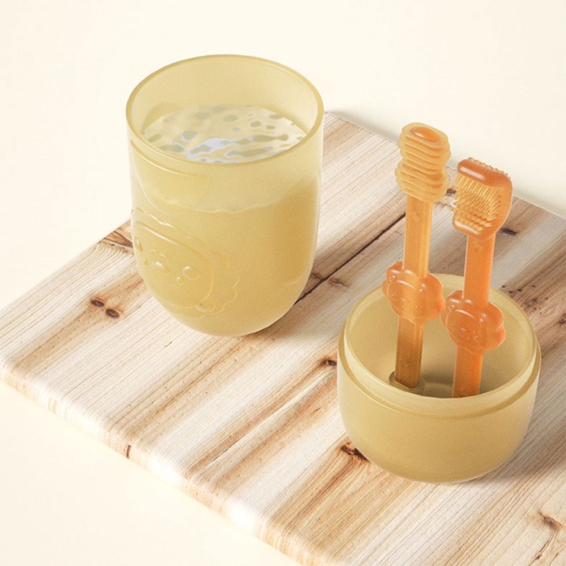 Bàn Chải Đánh Răng Bằng Silicone Kèm Vỏ Bọc Cho Bé