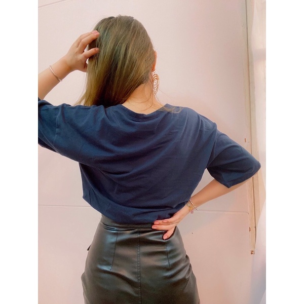 Áo thun cánh dơi croptop bo eo in cái môi vnxk