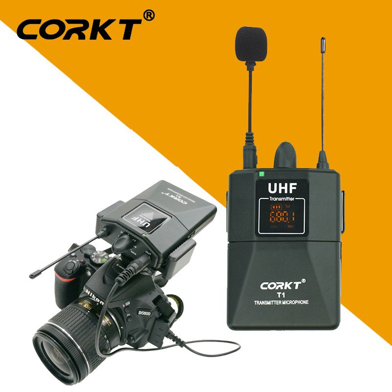 Micro cài áo không dây CORKT livestream, thu âm, quay video từ xa dùng cho điện thoại, máy quay phim