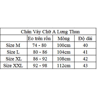 CHÂN VÁY CHỮ A LƯNG THUN [ TNT Shop Bigsize 60kg - 90kg ] Ảnh thật 100%