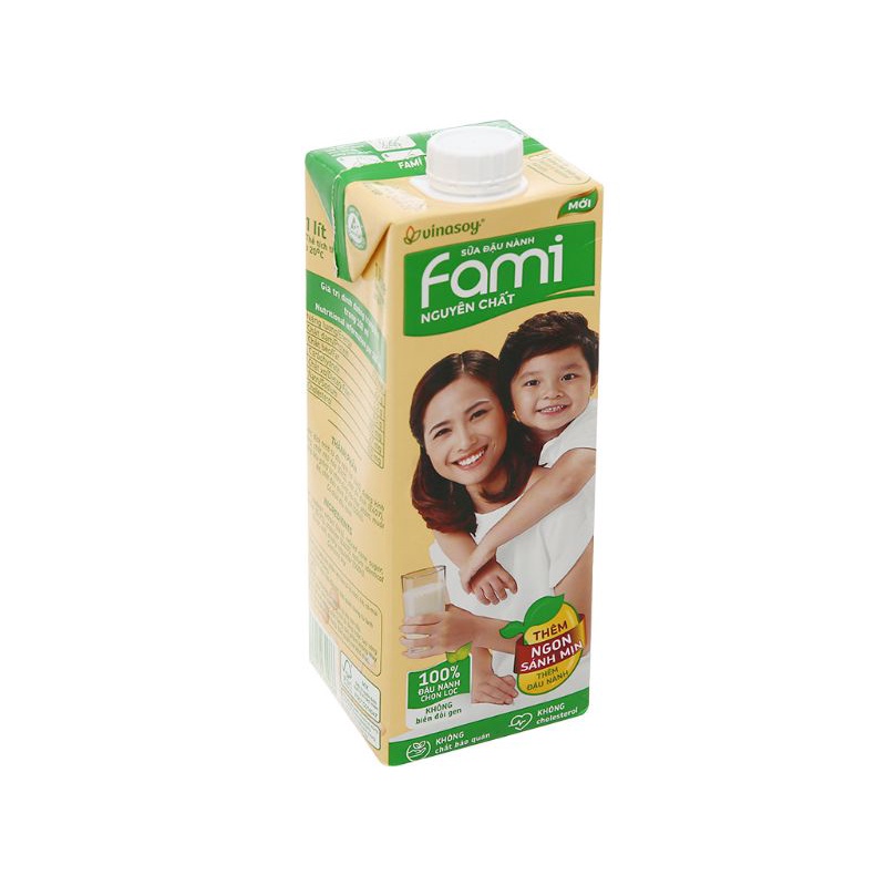 Sữa đậu nành nguyên chất Fami hộp 1 lít