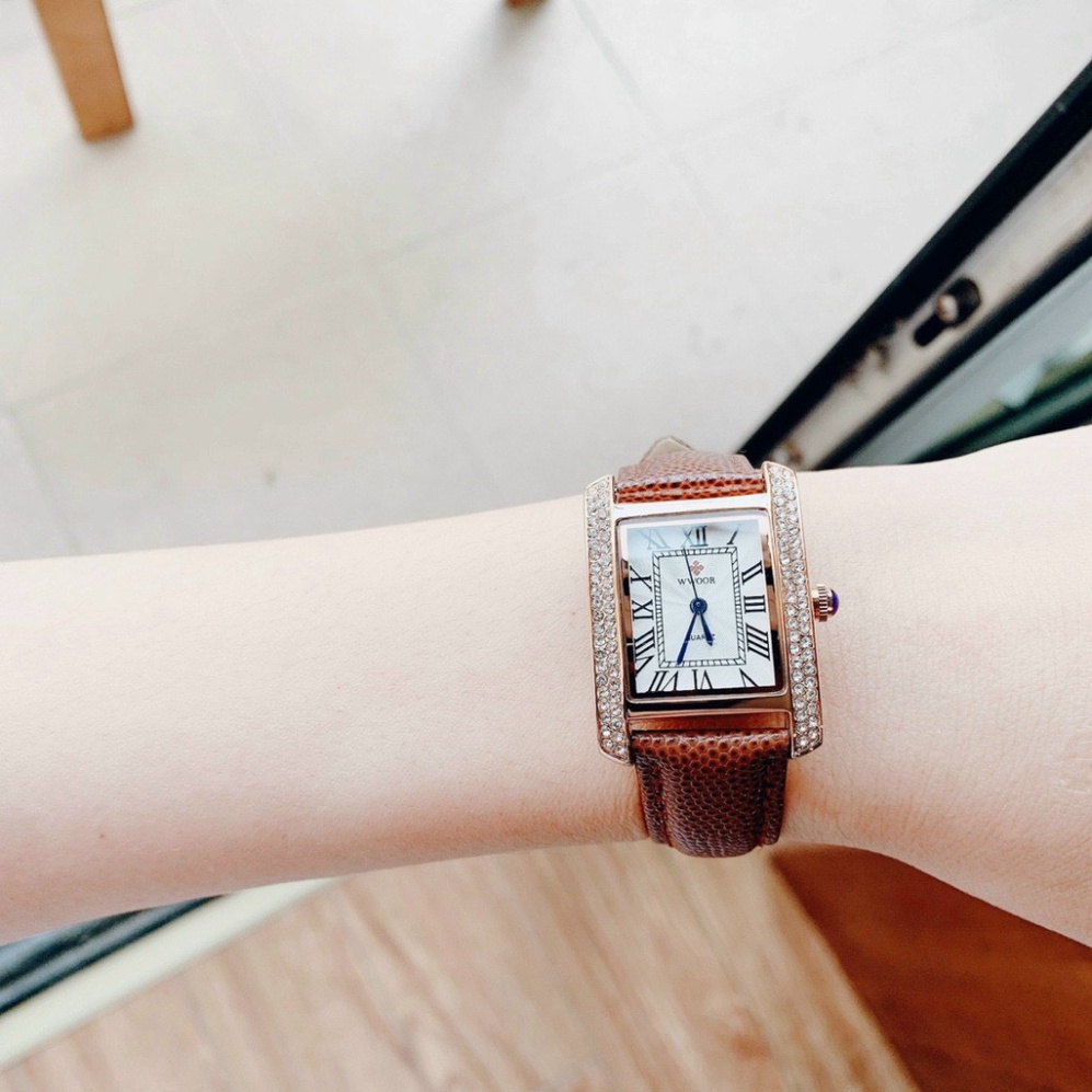 Đồng hồ nữ WWOOR, dây da mềm, hàng full box, thẻ bảo hành 12 tháng