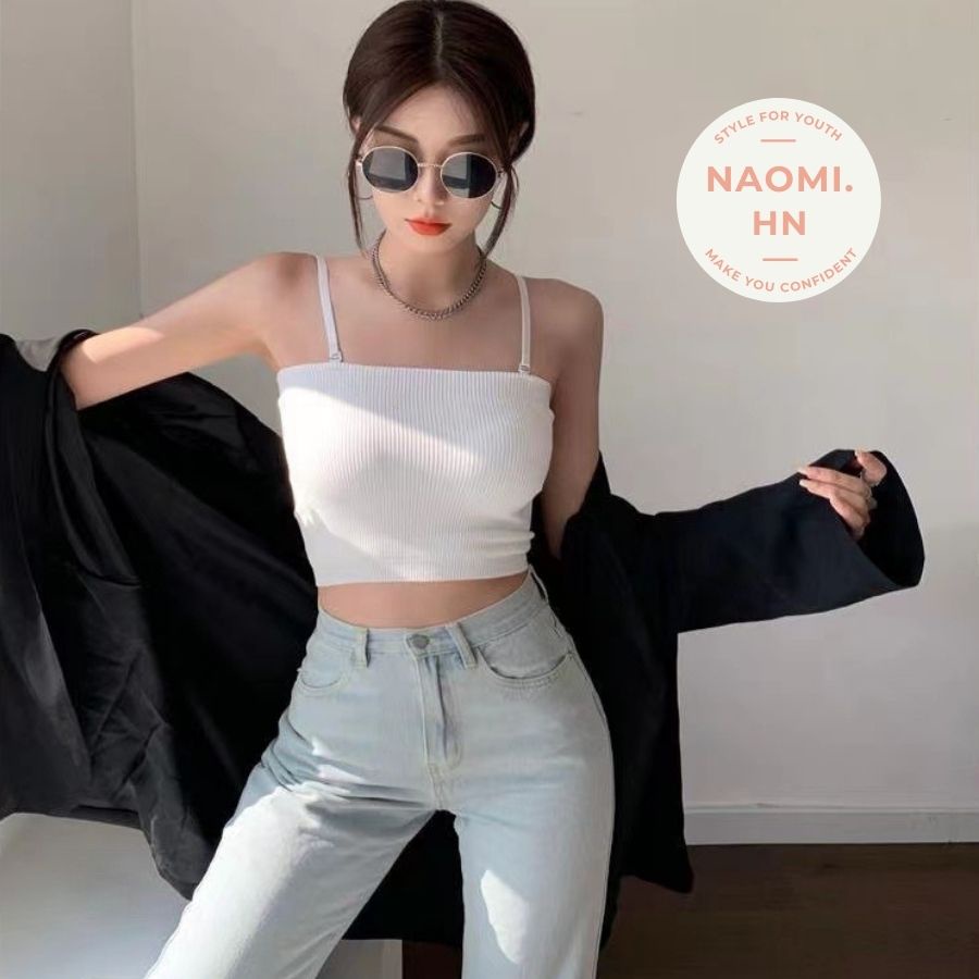 Áo 2 dây có mút chất gân tăm đẹp form ống siêu co giãn tôn dáng. Áo bra mặc đc 2 kiểu ống và dây siêu dễ mix đồ.