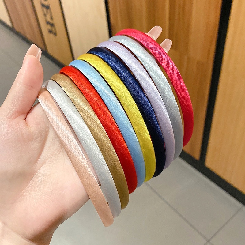 Băng đô cài tóc lụa satin bóng iLita, bờm tóc phong cách Hàn Quốc cho nữ đẹp cao cấp sang trọng
