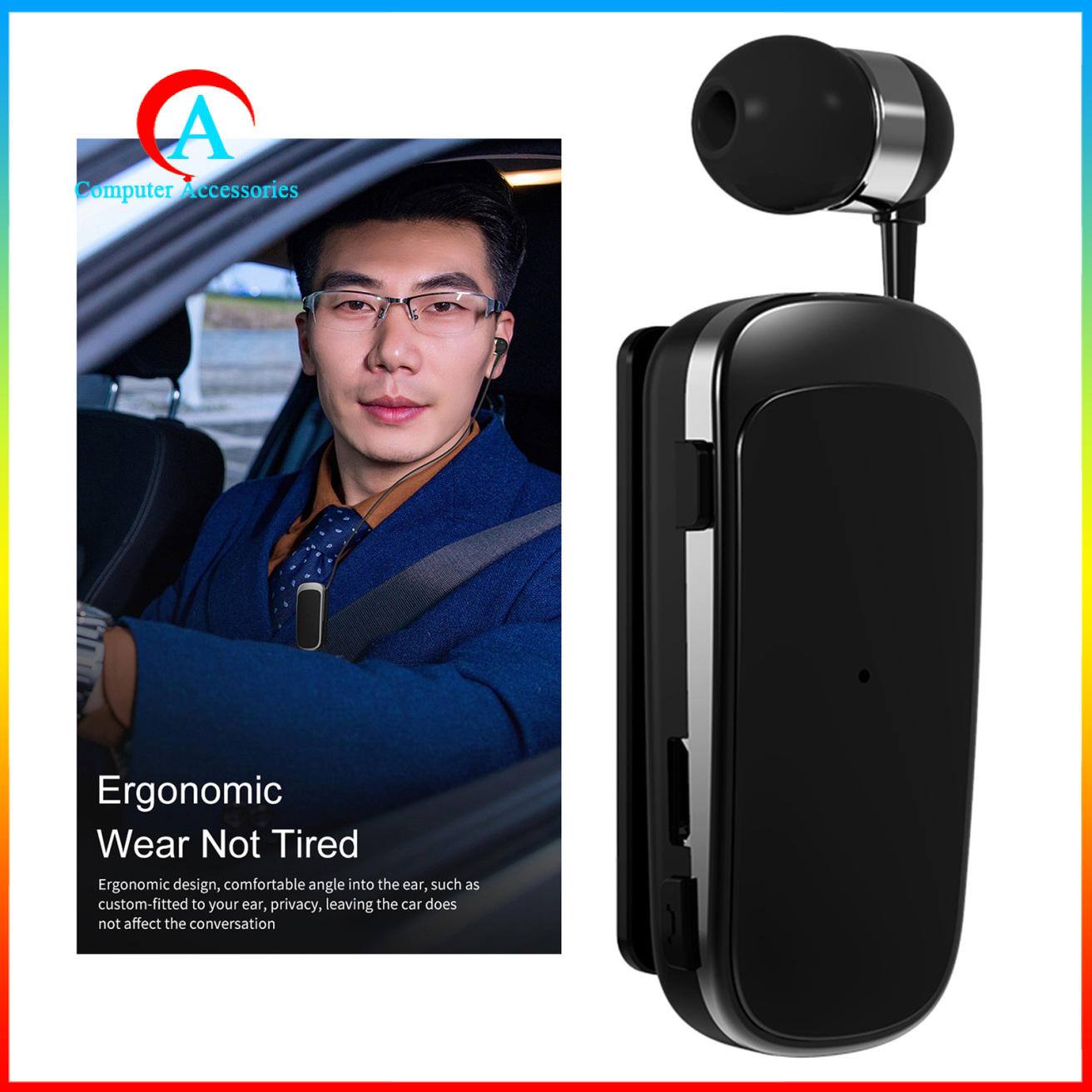 FINEBLUE Tai Nghe Bluetooth Cài Áo K52 Có Dây Rút