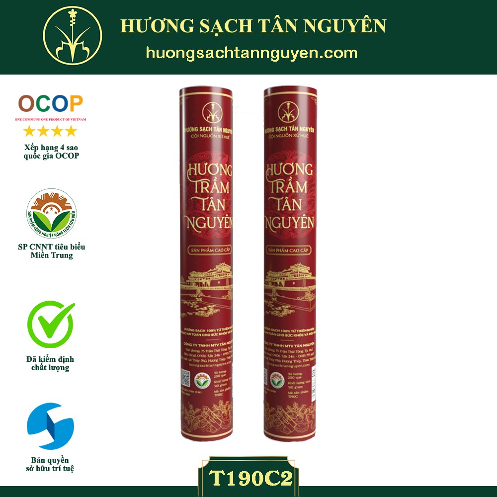 Nhang Trầm thơm cao cấp TÂN NGUYÊN ống 170 que T190C2 - Trầm hương tự nhiên