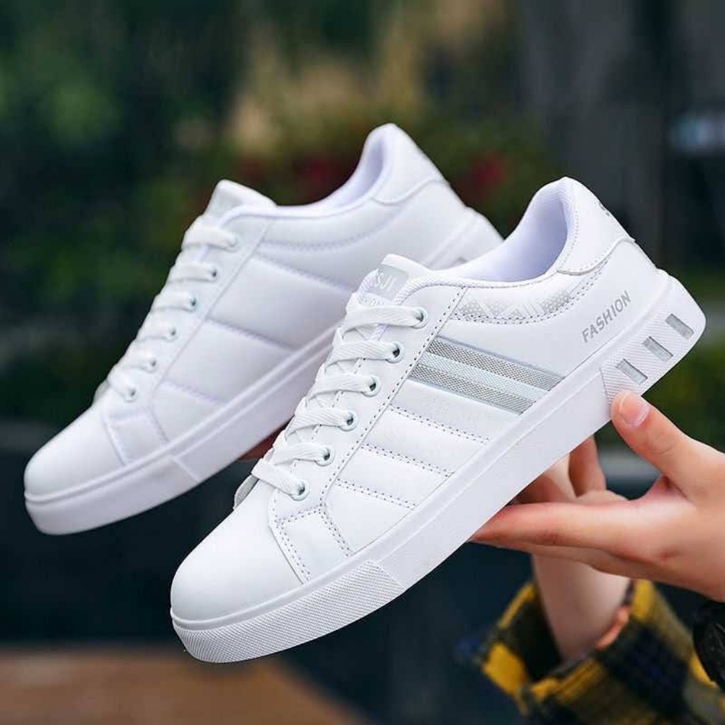 Giầy Sneaker Giầy Thể Thao Nam Da G07 Đế Mềm Chống Trơn Trượt Thoáng Khí Khử Mùi Phong Cách Hàn Quốc