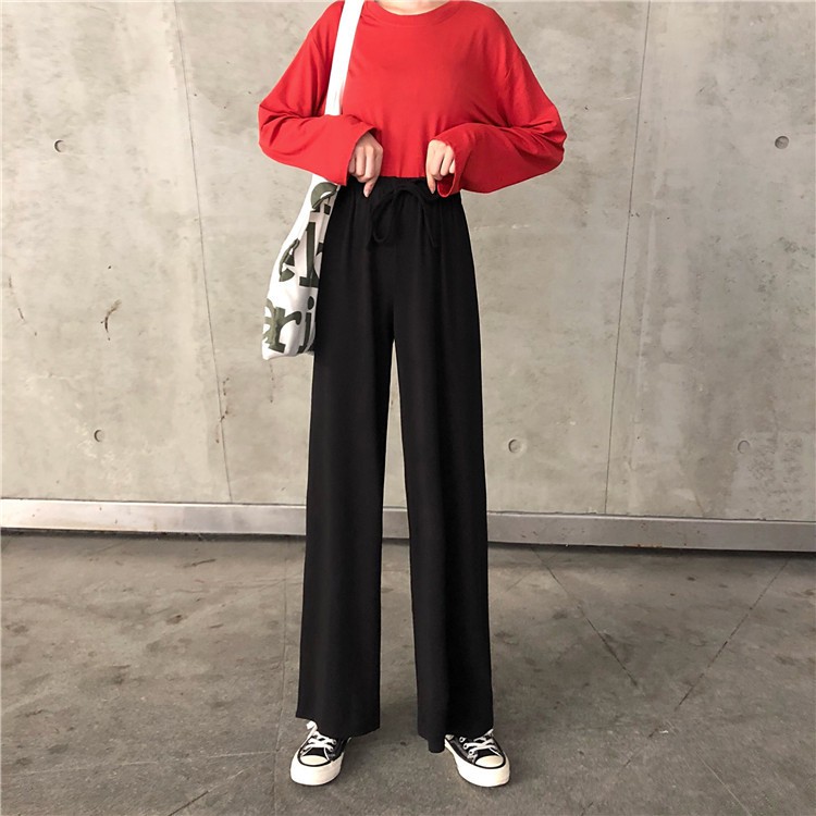 Quần Dài Lưng Cao Vải Mỏng Thời Trang Mùa Thu Cho Nữ | BigBuy360 - bigbuy360.vn