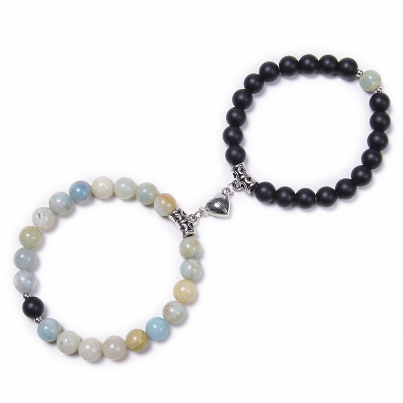 2 Vòng Tay Chuỗi Hạt Đá Từ Tính Có Thể Điều Chỉnh Kích Thước Cho Cặp Đôi