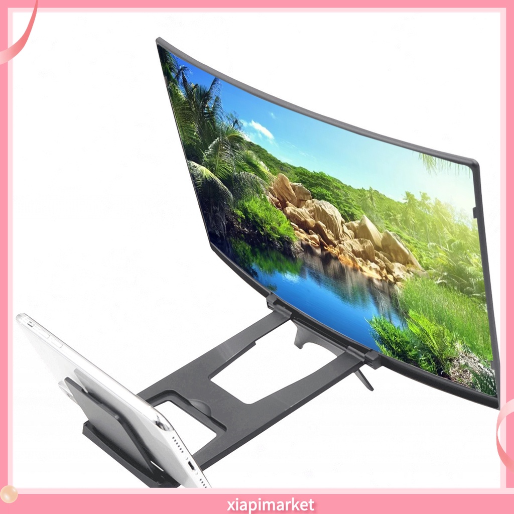 Kính Phóng Đại Màn Hình Cong 12 Inch 3D Gấp Gọn Tiện Dụng Cho Điện Thoại