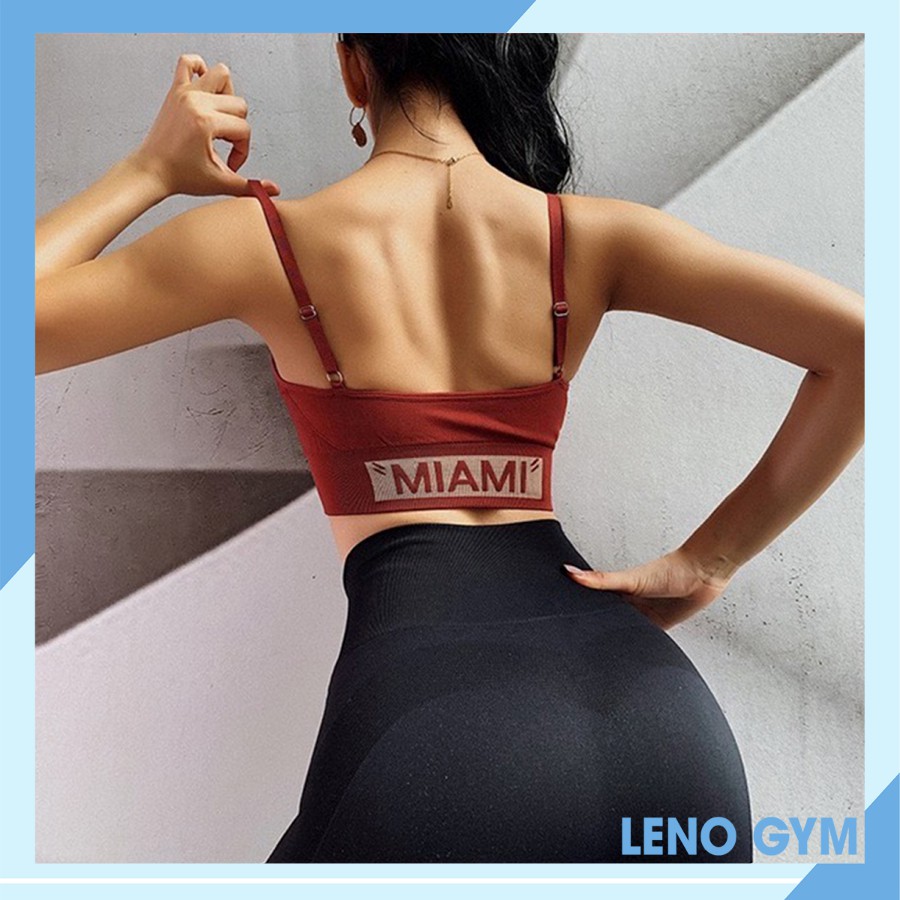 Áo Bra Đan Dây Lưng Sexy Tập Gym Tập Yoga Nữ MIAMI Leno Gym Store size S/M/L