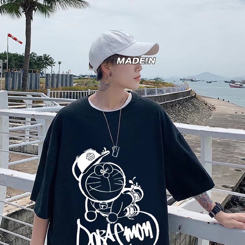 Áo Thun Dáng Rộng In Hình Phi Hành Gia Phong Cách Hip Hop Hàn Quốc Thời Trang Mùa Hè Cho Nam Cỡ M-8XL