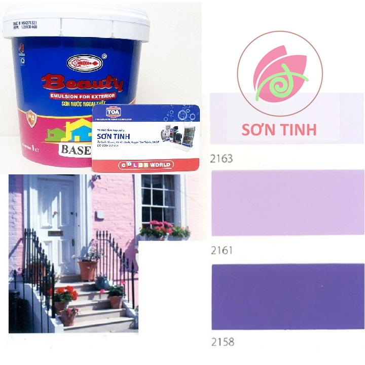 Sơn nước màu tím đậm nhạt lavender khoai môn Violet Ngoại thất Ngoài trời BEAUTY của URAI PAINTS 1 lít