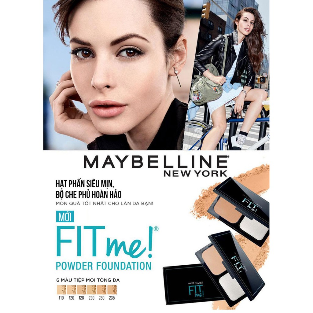 Phấn Nền Mịn Lì Tiệp Màu Da Maybelline 230 Natural Buff 9g Fit Me Powder Foundation SPF32/PA+++