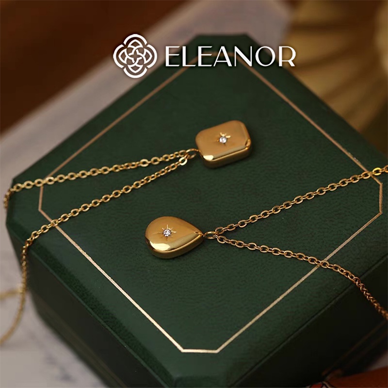 Dây chuyền nữ đính đá Eleanor Accessories hình giọt nước hình chữ nhật phụ kiện trang sức tinh tế 4019