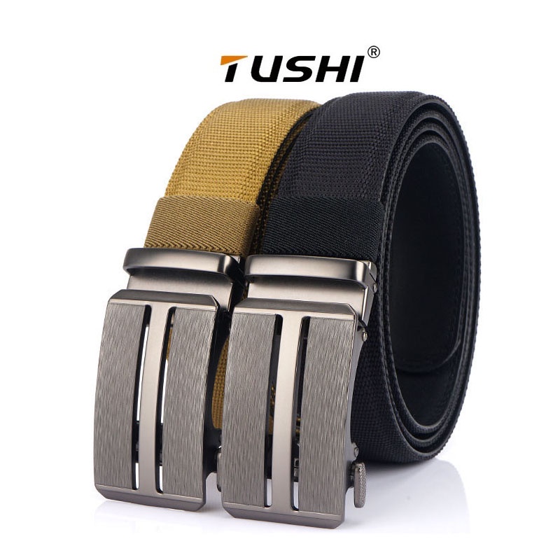 (ĐẸP BỀN) Thắt Lưng Nam Cao Cấp TuShi Vải Canvas Siêu Bền Đẹp, Khóa Tự Động Tiện Lợi_Dây Nịt Nam TuShi