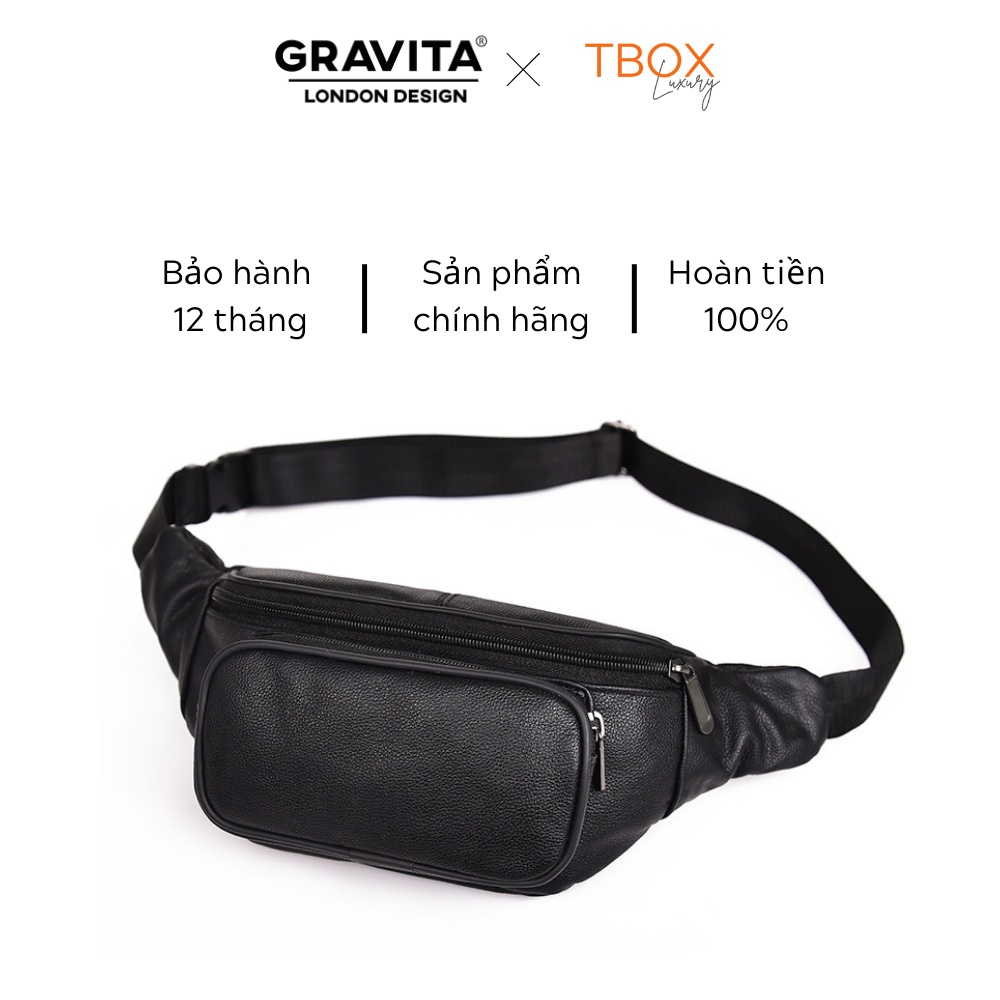 Túi đeo chéo Gravita Messenger Nano Bag Cross Body | Túi bao tử đeo chéo Gravita da cho nam nữ