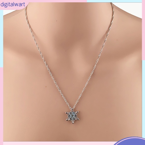 Dây Chuyền Thiết Kế Mặt Hình Bông Tuyết Đính Kim Cương Nhân Tạo Thời Trang Cho Nữ
