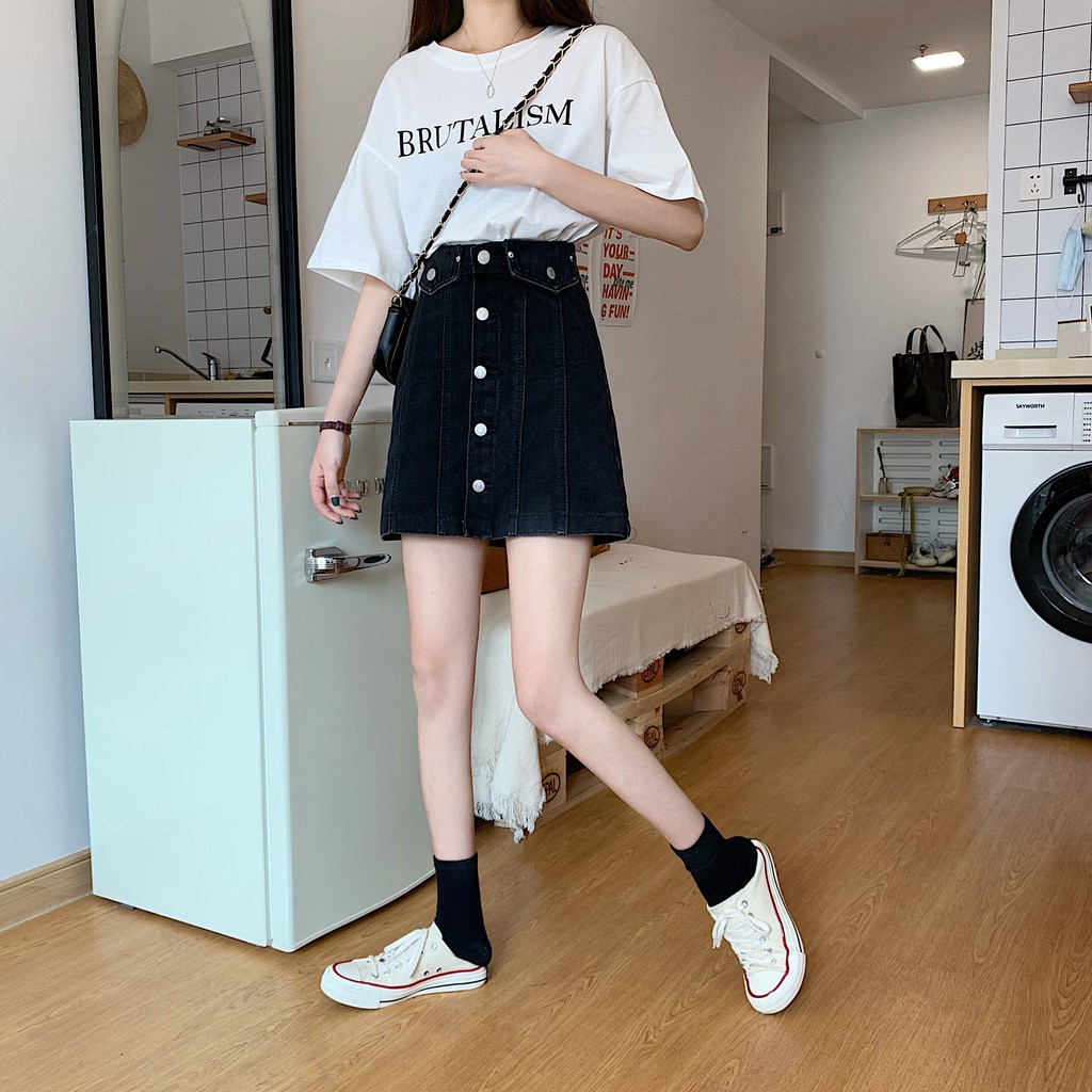 Xiaozhainv Chân Váy Denim Dáng Ôm Phong Cách Retro Hàn Quốc | BigBuy360 - bigbuy360.vn