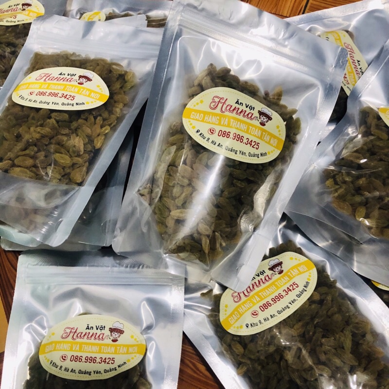 500G NHO KHÔ XANH/ NHO KHÔ LOẠI ĐẸP/ NHO KHÔ KHÔNG ĐƯỜNG - KHÔNG HẠT LÉP