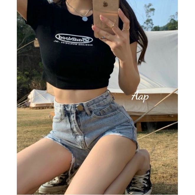 Áo thun croptop Badbload ôm body | BigBuy360 - bigbuy360.vn