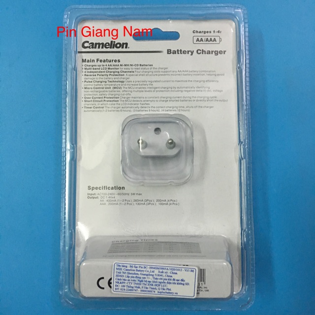 Máy sạc Pin Camelion BC-1012 Không kèm Pin