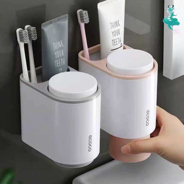 Bộ nhả kem đánh răng tự động thông minh, kệ nặn kem, để đồ phòng tắm cao cấp, tiện lợi, hiện đại - tặng kèm miếng dán