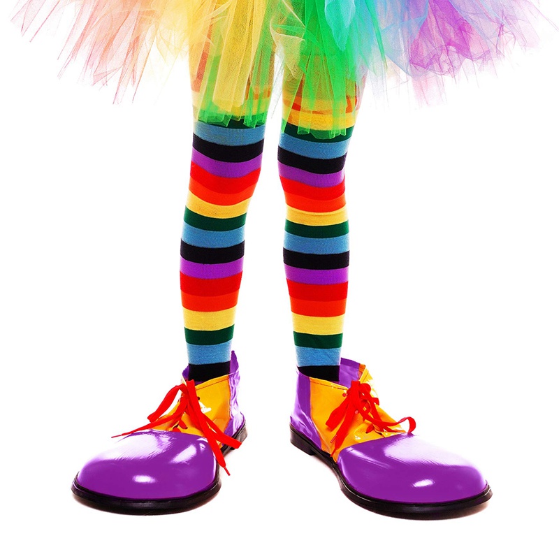 Colorful Rainbow Striped Socks Over the Knee Clown Striped Costume High Stockings for Halloween Cosplay Parties