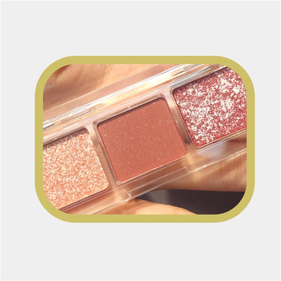 Bảng Phấn Mắt 3 Màu Lì Và Ánh Ngọc Trai Kết Hợp Trang Điểm Kháng Nước Và Lâu Trôi