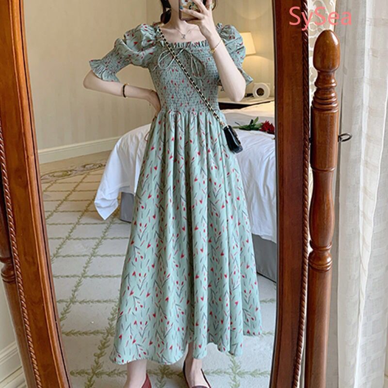 Đầm Maxi Tay Ngắn Chất Chiffon Có Size Lớn