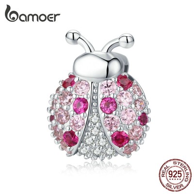 Đồng Hồ Đeo Tay Bamoer bạc 925 Mặt Hình Bọ Rùa Đính Đá Zircon DIY Chính Hãng Dành Cho Nữ SCX104