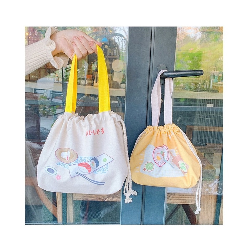 New Japanese cloth lunch box bag, large capacity portable lunch box bag.