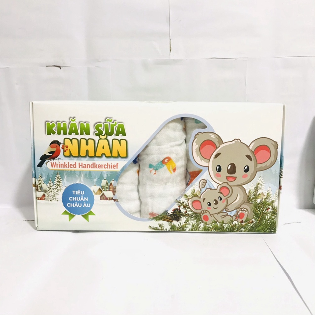 Khăn sữa MIPBI nhăn họa tiết 6 lớp siêu mềm mại thấm hút cho bé Sơ Sinh