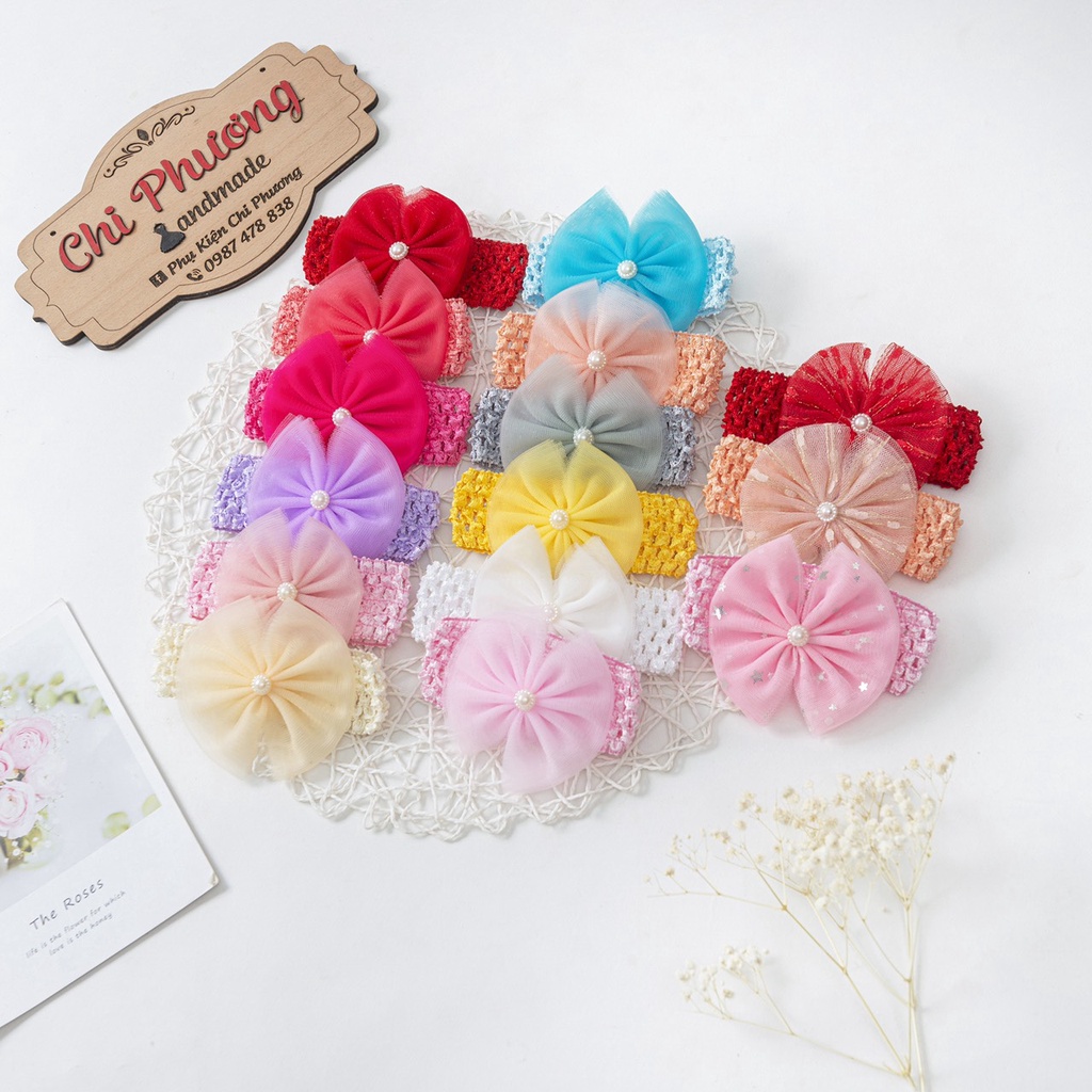 Băng đô nơ cho bé từ sơ sinh đến 2 tuổi