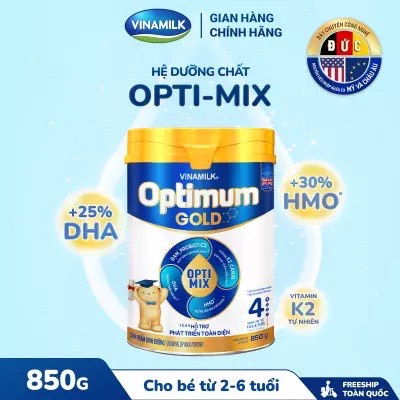 Sữa Bột Optimum Gold 4 850g (Cho Bé 2-6 Tuổi)