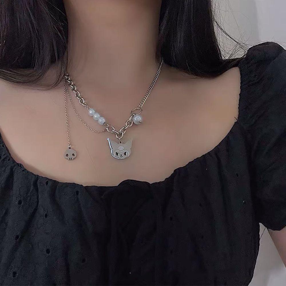 Vòng cổ Mặt Đầu Lâu VANES1 Phong Cách Hàn Quốc Cho Nam