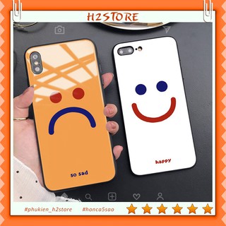 Ốp lưng iph one kính So sad happy cho iph one 6 s plus 7 8 plus Xr X s max 11 11 pro max 12 mini 12 pro max Se2
