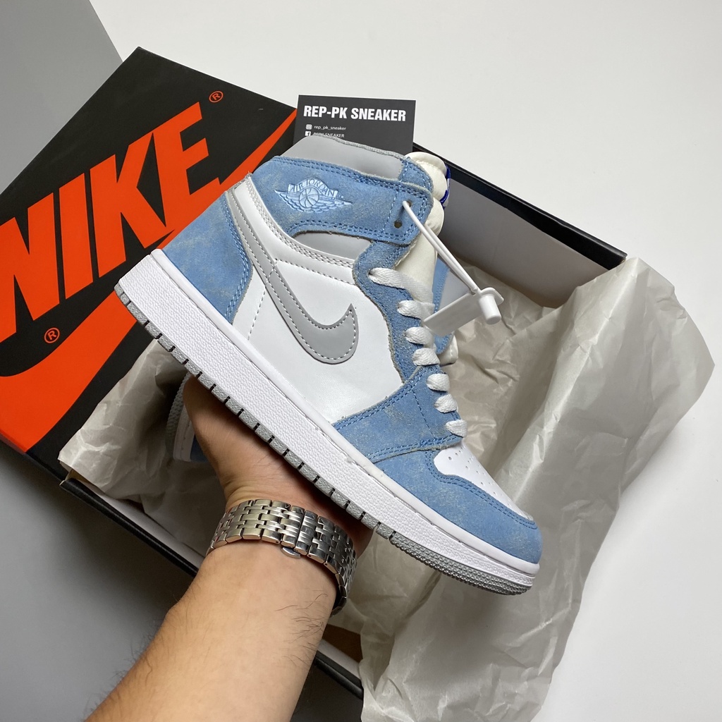Giày bóng rổ Jordan 1 High Hyper Royal (JD1 Xanh Lơ Trắng) - REPK Sneaker | Phiên bản 1:1 chuẩn