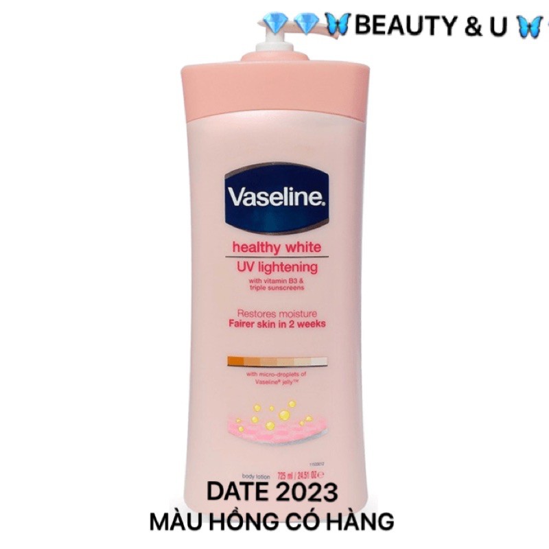 [HÀNG CHUẨN] Sữa dưỡng thể Mỹ USA Vaseline Healthy White UV Lightening 725ml