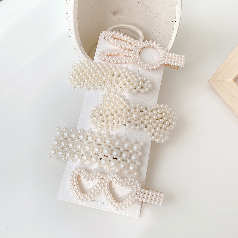 Phong cách hàn quốc đơn giản và xinh đẹp kẹp tóc trang trí bằng ngọc trai