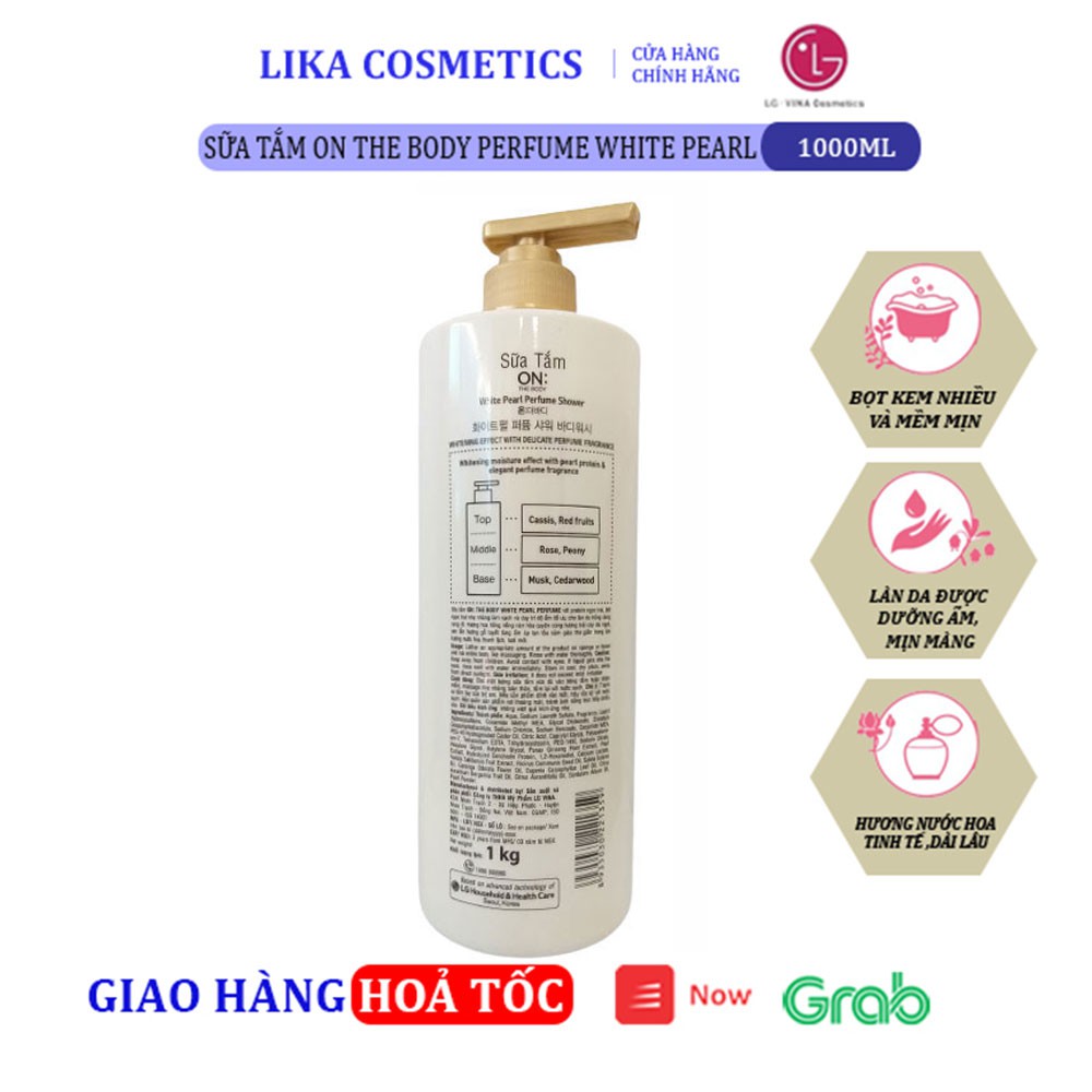Sữa tắm nước hoa On The Body Perfume White Pearl 1000g