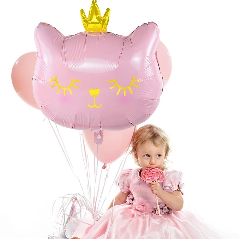 Bong Bóng Nhôm Hình Mèo Dễ Thương Kích Thước 60 * 70CM Dùng Trang Trí Tiệc Sinh Nhật