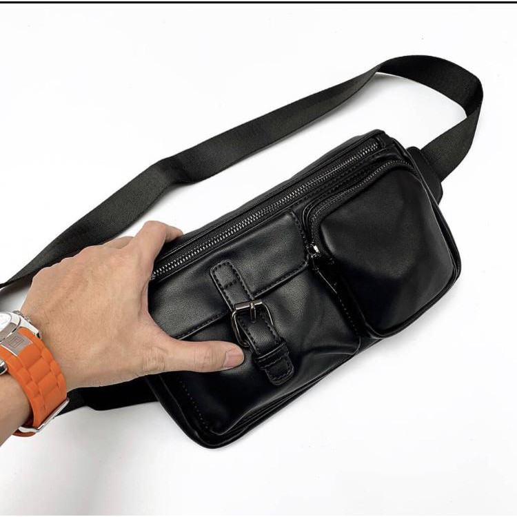 TÚI ĐEO CHÉO NAM DA PU, TÚI BAO TỬ NHIỀU NGĂN MESSBAG THỜI TRANG DA CAO CẤP