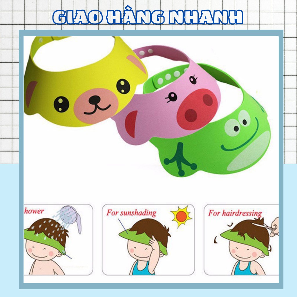 Mũ Gội Đầu Che Chắn Nước Cho Bé Yêu Rộng Vành Hỗ TRợ Tắm Gội Che Tai An Toàn 88266 Giao Hang Nhanh 88